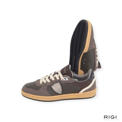 Philippe Model PGAL PGLD XG02 sneaker in bruin leer, glitter, suède voor dames. Philippe Model PGAL PGLD XG02 sneaker in bruin leer, glitter, suède voor dames.