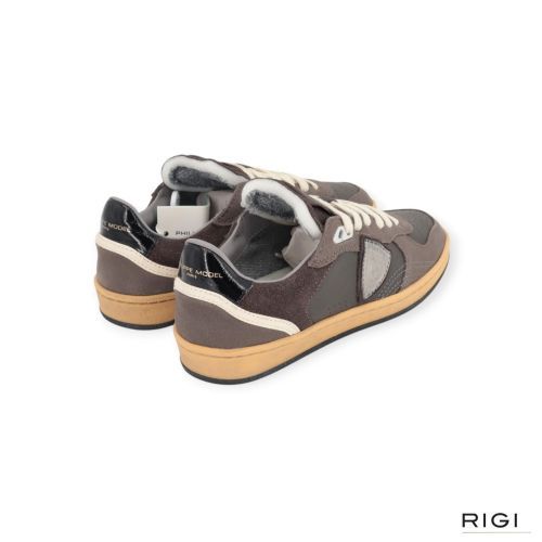 Philippe Model PGAL PGLD XG02 sneaker in bruin leer, glitter, suède voor dames. Philippe Model PGAL PGLD XG02 sneaker in bruin leer, glitter, suède voor dames.