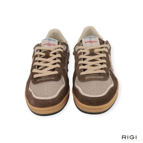 Philippe Model PGAL PGLU VXE4 sneaker in licht bruin suède met beige leer voor heren. 