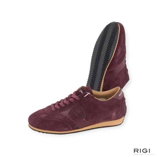 Philippe Model Planche PNLD D014 sneaker voor dames in bordeaux suède.