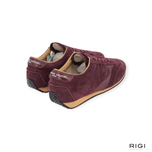 Philippe Model Planche PNLD D014 sneaker voor dames in bordeaux suède.