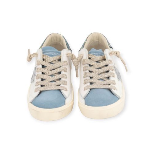 Philippe Model PRSX LOW sneaker in wit met lichtblauw voor dames.
