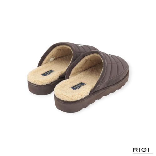Polo Ralph Lauren Reade Scuff II heren pantoffel in bruin.