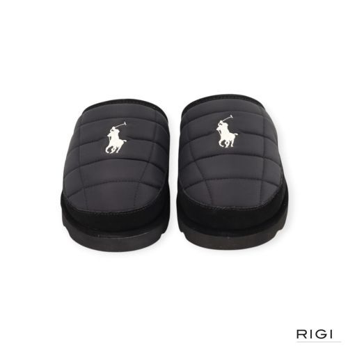 Polo Ralph Lauren Reade Scuff II heren pantoffel in zwart. Polo Ralph Lauren Reade Scuff II heren pantoffel in zwart.