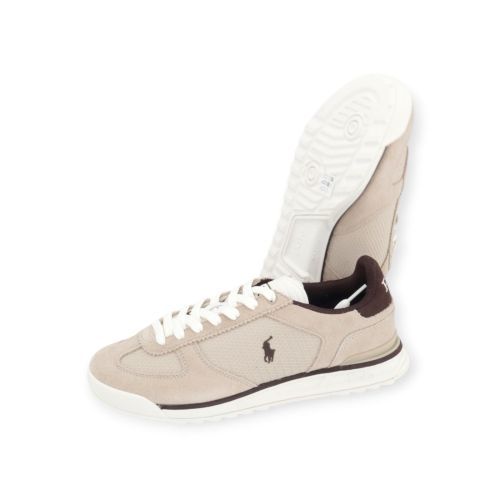 Polo Ralph Lauren Varick heren sneaker in beige (milkshake) suede. 