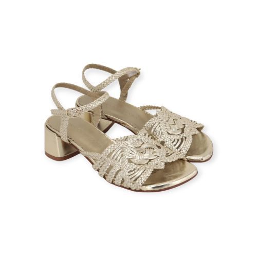 Pons Quintana Ingrit sandaal in goud tressée voor dames. Pons Quintana Ingrit sandaal in goud tressée voor dames.