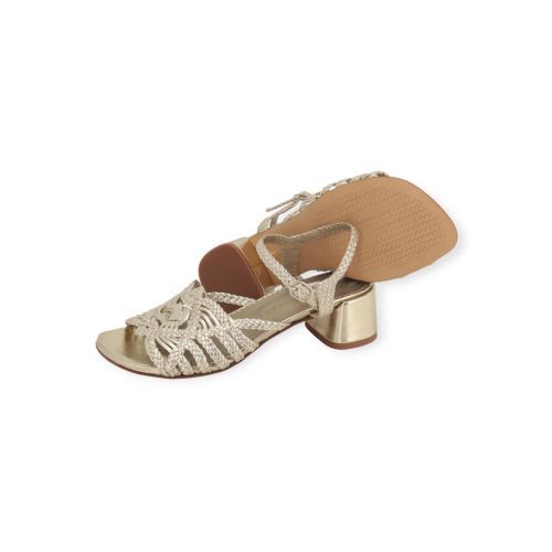 Pons Quintana Ingrit sandaal in goud tressée voor dames. Pons Quintana Ingrit sandaal in goud tressée voor dames.