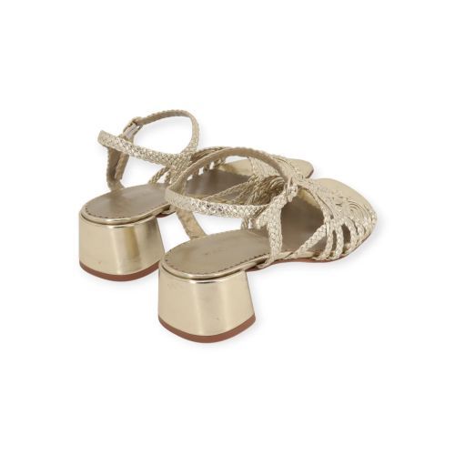 Pons Quintana Ingrit sandaal in goud tressée voor dames. Pons Quintana Ingrit sandaal in goud tressée voor dames.