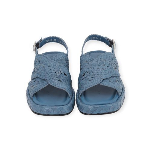 Pons Quintana Malta sandaal in licht blauw tressée voor dames. 