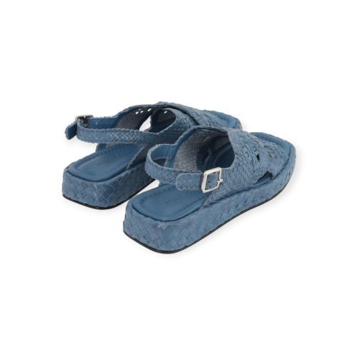 Pons Quintana Malta sandaal in licht blauw tressée voor dames. 