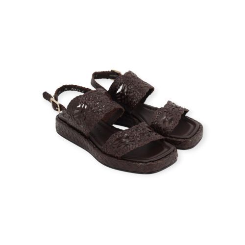 Pons Quintana Malta sandaal in bruin tressée voor dames. Pons Quintana Malta sandaal in bruin tressée voor dames.