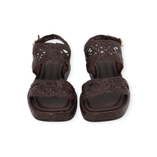 Pons Quintana Malta sandaal in bruin tressée voor dames. Pons Quintana Malta sandaal in bruin tressée voor dames.