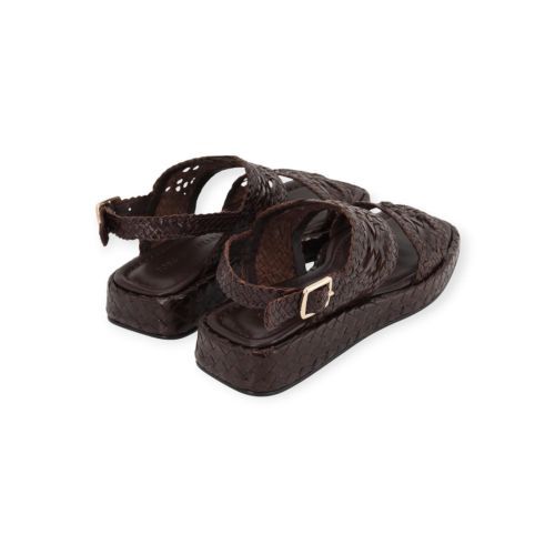 Pons Quintana Malta sandaal in bruin tressée voor dames. Pons Quintana Malta sandaal in bruin tressée voor dames.