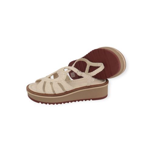 Pons Quintana Noemi sandaal in offwit tressé geweven leer voor dames. 