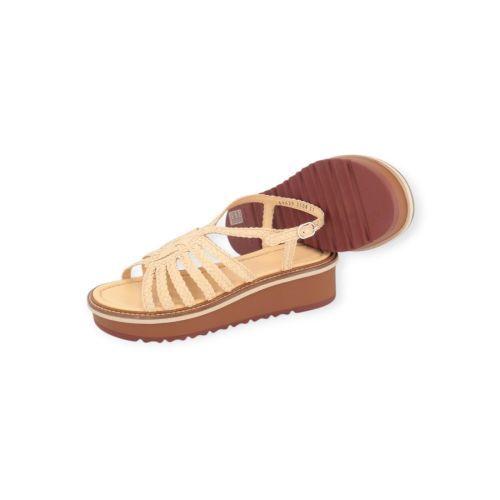 Pons Quintana sandaal in beige gevlochten leer voor dames. 