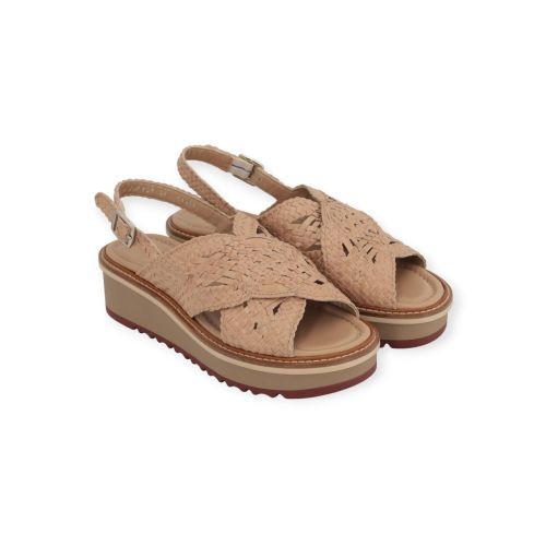 Pons Quintana Noemi sandaal in taupe tressé voor dames. Pons Quintana Noemi sandaal in taupe tressé voor dames.