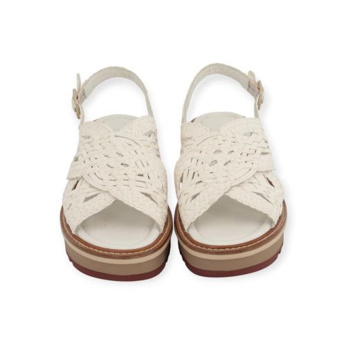 Pons Quintana Noemi sandaal in wit tressé voor dames. 