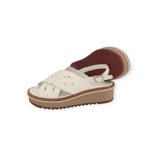 Pons Quintana Noemi sandaal in wit tressé voor dames. 