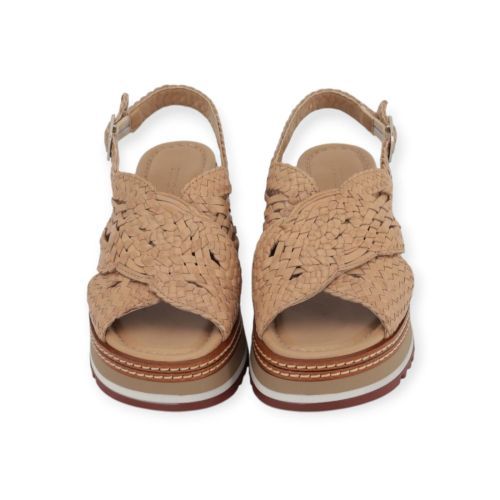 Pons Quintana Valeri sandaal in taupe tressé voor dames.
