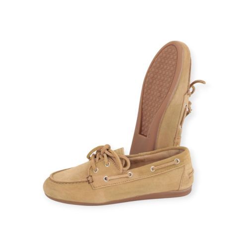 Posa boat loafer, bootschoen in beige (tan) suède voor dames. 