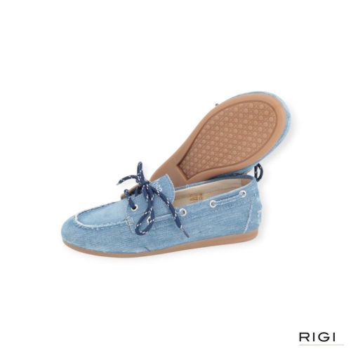 Posa boat loafer, bootschoen in jeans voor dames. Posa boat loafer, bootschoen in jeans voor dames.