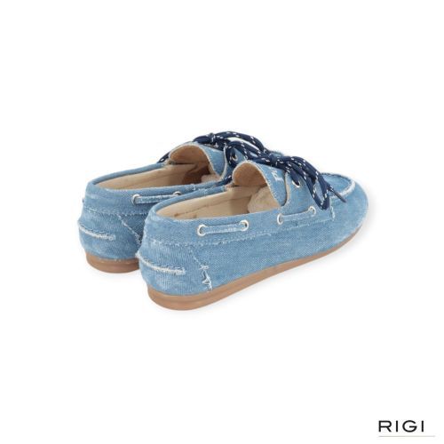 Posa boat loafer, bootschoen in jeans voor dames. Posa boat loafer, bootschoen in jeans voor dames.