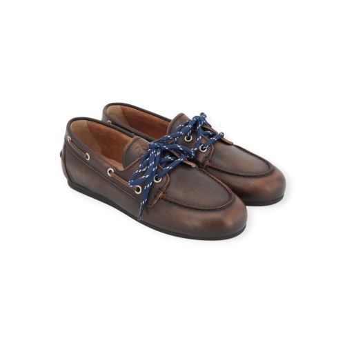 Posa boatloafer in coffee, bruin leer bootschoen, mocassin voor voor dames. 