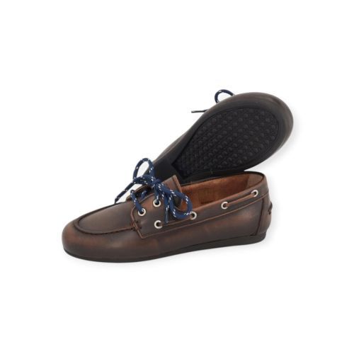 Posa boatloafer in coffee, bruin leer bootschoen, mocassin voor voor dames. 