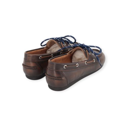Posa boatloafer in coffee, bruin leer bootschoen, mocassin voor voor dames. 