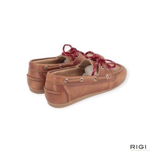 Posa boatloafer in cognac leer bootschoen, mocassin voor voor dames. 
