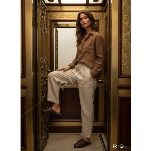 Posa Boat loafer Mule - Slipper in bruin leer (coffee) voor dames. 