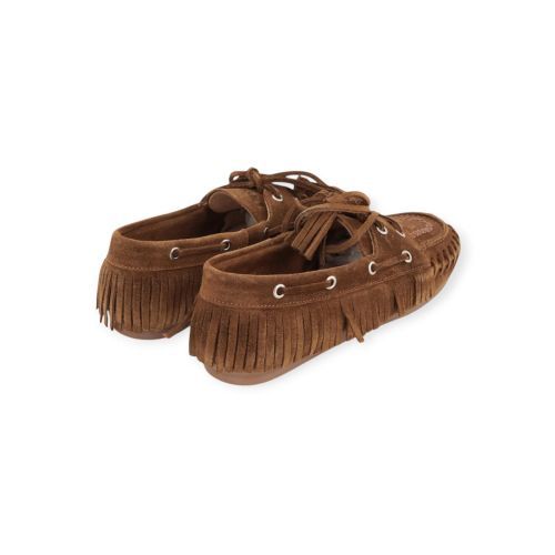 Posa boatloafer native tabacco bootschoen, mocassin in bruin suède voor dames. 