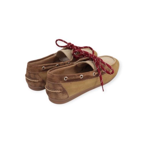 Posa Boat loafer mocassin suède in suède tan patchwork