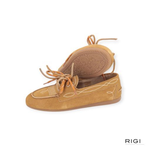 Posa Boat loafer Prairie dames mocassin bootschoen in camel suede.