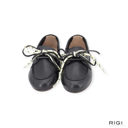 Posa Boat loafer soft in zwart zacht leer voor dames. Posa Boat loafer soft in zwart zacht leer voor dames.