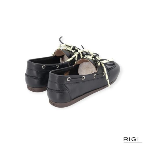 Posa Boat loafer soft in zwart zacht leer voor dames. Posa Boat loafer soft in zwart zacht leer voor dames.