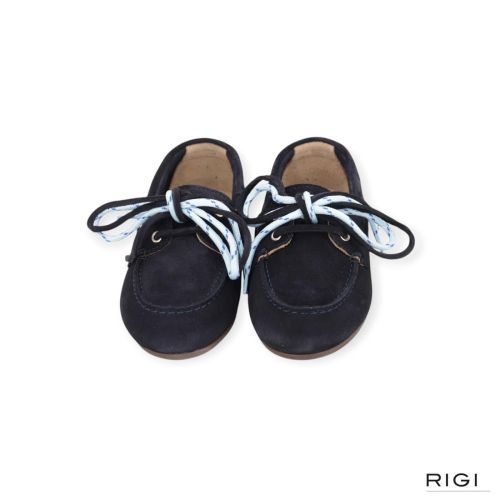 Posa Boat loafer suède in blauw suède voor dames. Posa Boat loafer suède in blauw suède voor dames.