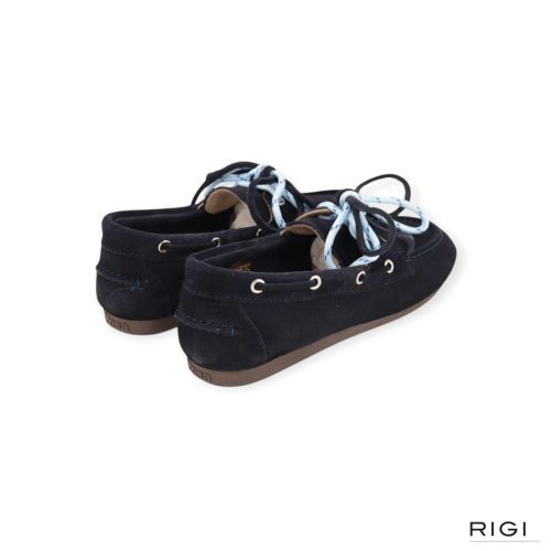 Posa Boat loafer suède in blauw suède voor dames. Posa Boat loafer suède in blauw suède voor dames.