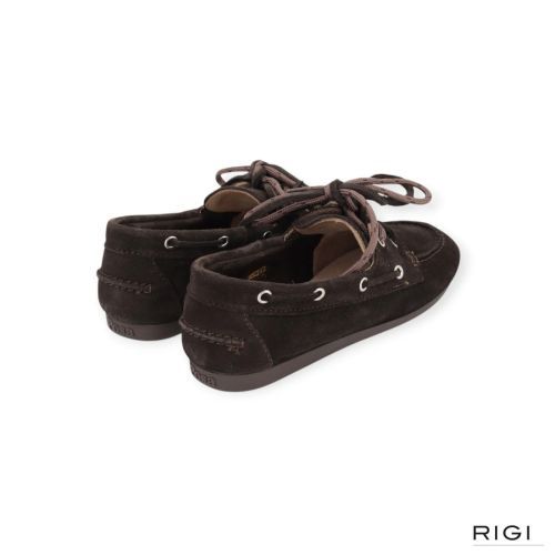 Posa Boat loafer suède in bruin suède voor dames.  
