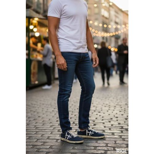 Premiata Bskt clay heren sneaker in blauwe suede.