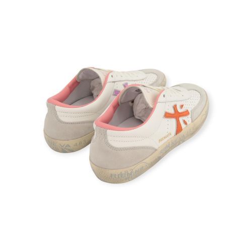 Premiata Davidd sneaker in wit leer met suède voor dames.