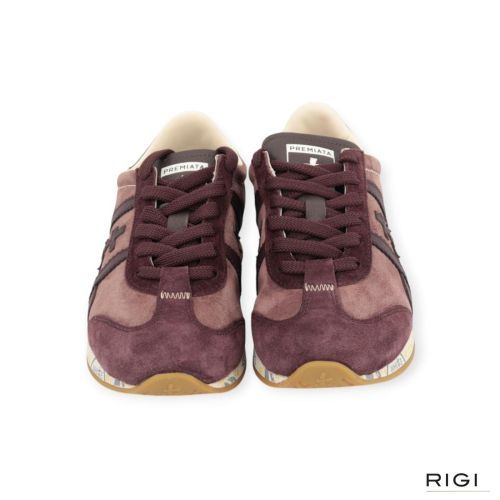 Premiata Jacky25D 8624 voor dames in bordeaux met bruin suède. 