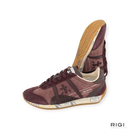 Premiata Jacky25D 8624 voor dames in bordeaux met bruin suède. 