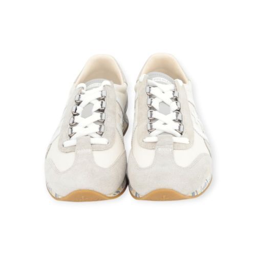 Premiata JackyX25 sneaker voor heren in offwit leer met zand suède.