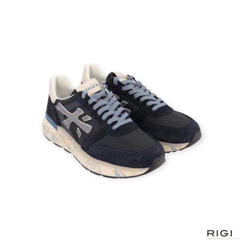 Premiata Mick 7716 voor heren in blauw, lichtblauw suède, nylon. Premiata Mick 7716 voor heren in blauw, lichtblauw suède, nylon.