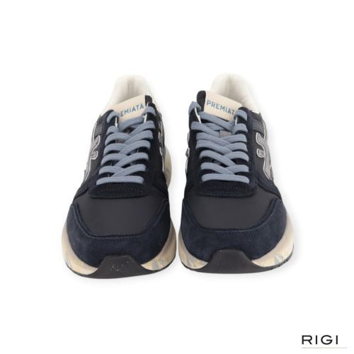 Premiata Mick 7716 voor heren in blauw, lichtblauw suède, nylon. Premiata Mick 7716 voor heren in blauw, lichtblauw suède, nylon.