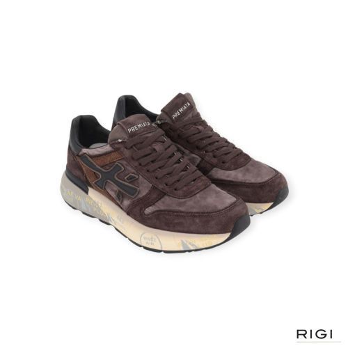 Premiata Mick 8434 voor heren in bruin suède, nylon. 