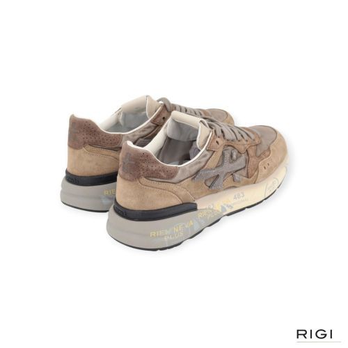 Premiata Micko 1 8437 voor heren in beige suède, nylon. Premiata Micko 1 8437 voor heren in beige suède, nylon.