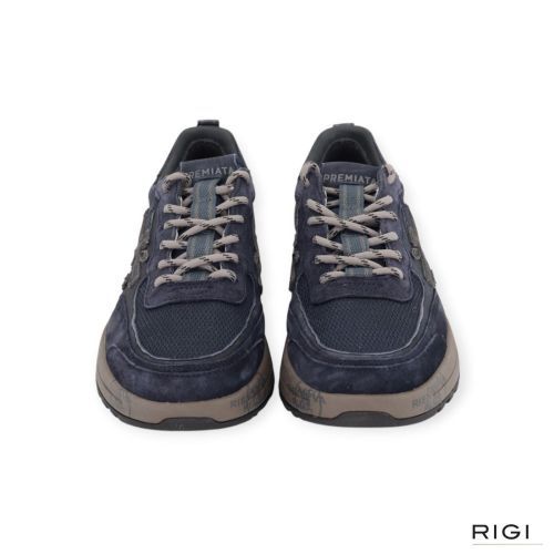 Premiata Nous 8460 voor heren in blauw suède, leer en mesh. 