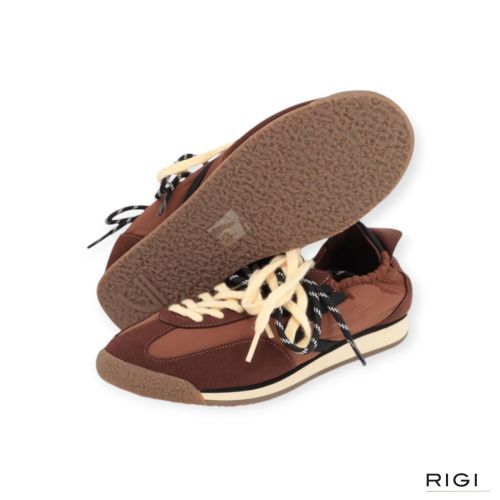 Puraai 6.02 Panther chocolate sneaker in bruin suède met nylon heren. 